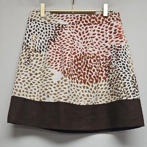 Banana Republic Petites Silk Blend Abstract Animal Print A-Line Skirt - 0P